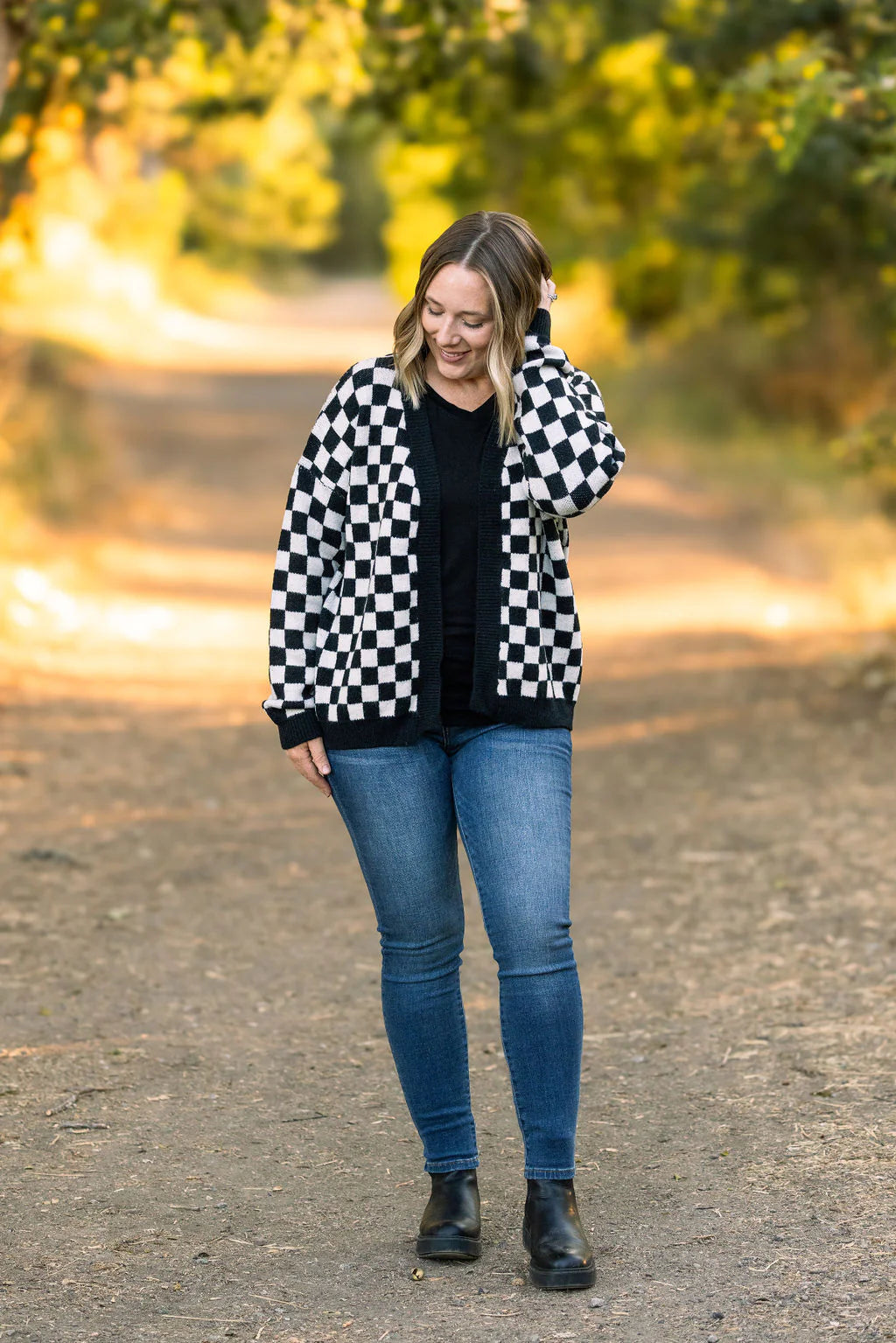 Black Checker Cardigan