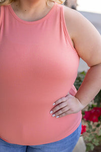 Tara Ribbed Tank - Coral