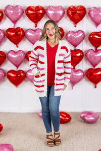 Valentine's Stripe Cardigan