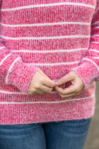 Cozy Striped Sweater in Red