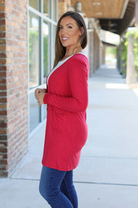 PREORDER - Classic Cardigan - Red