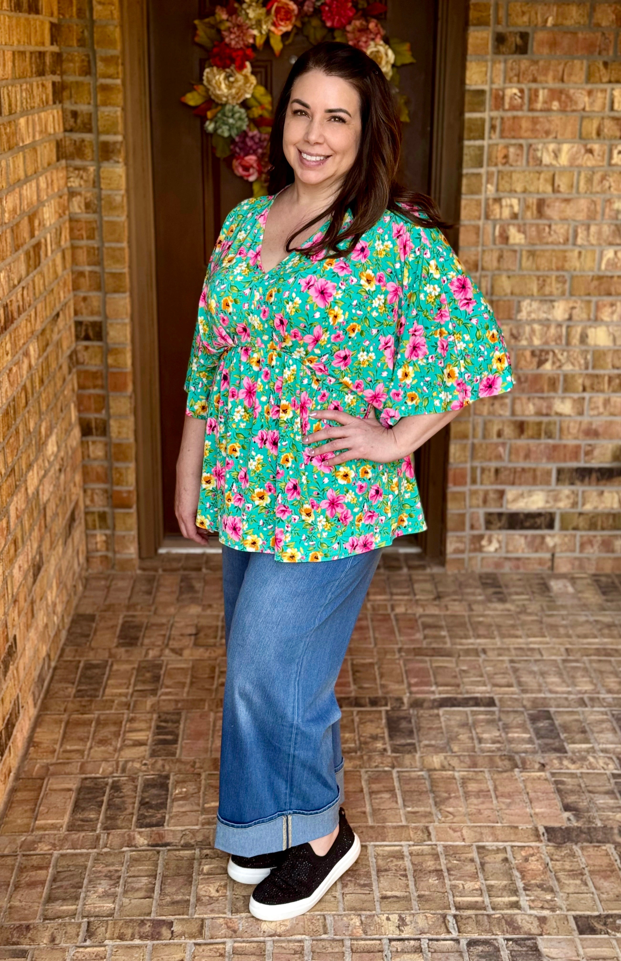 Floral Day Dreamer Top in Mint