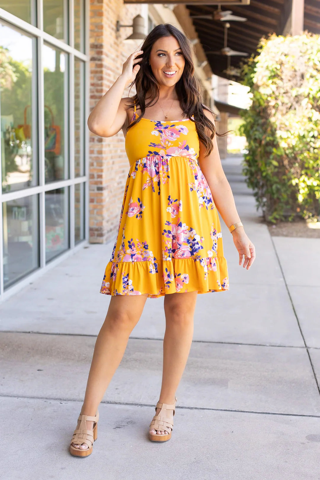 Rory Ruffle Dress - Golden Floral - FINAL SALE