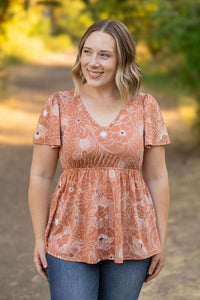 Emery Ruffle Top - Cocoa Floral