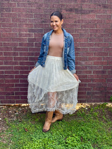 Boho Lace Tiered Skirt