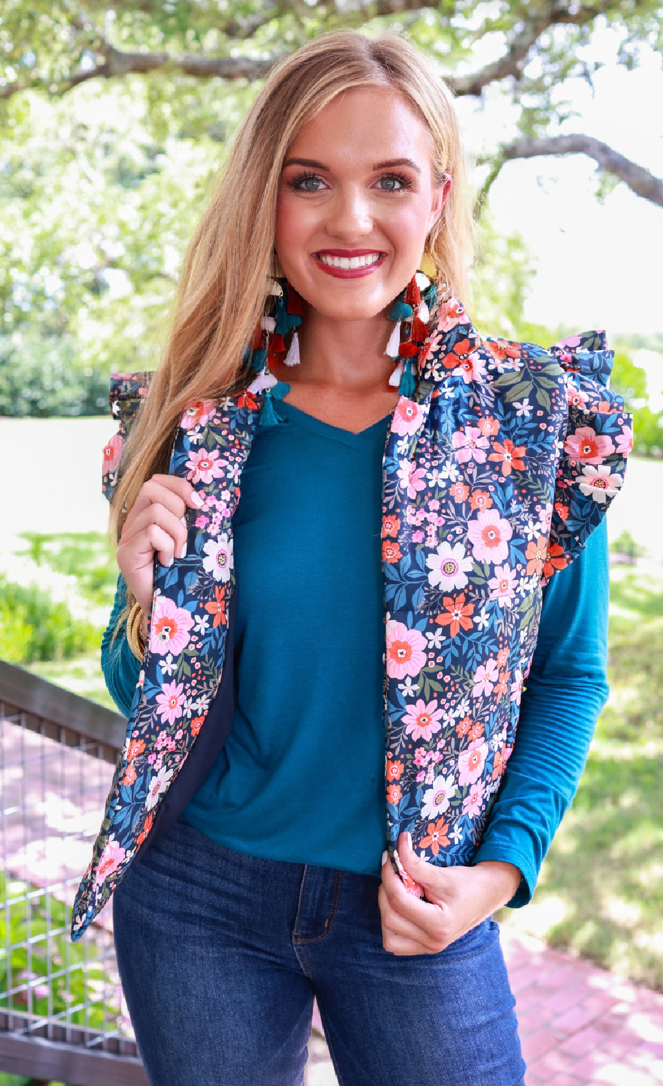 Gwen Floral Puffer Vest