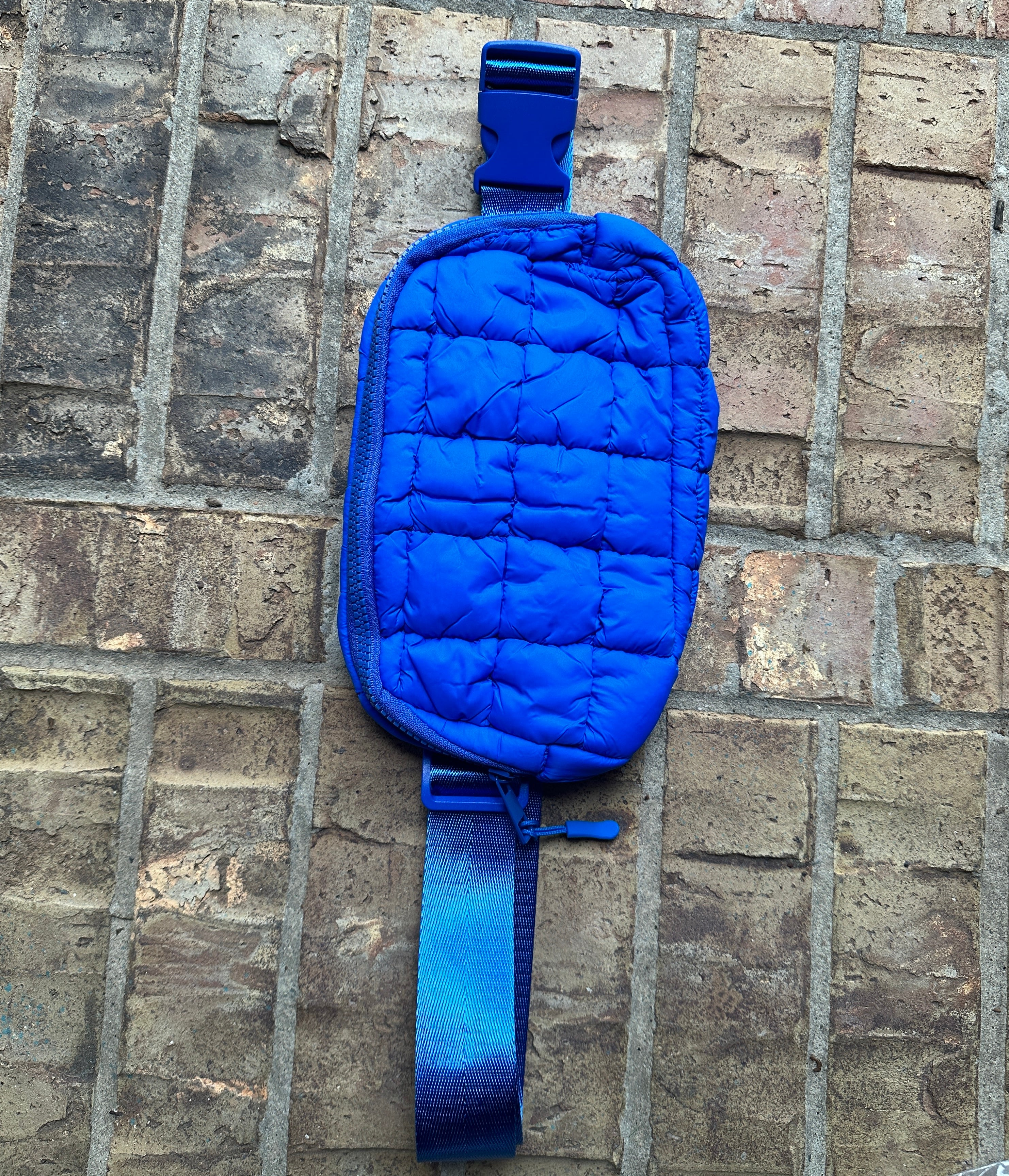 Quilted Belt Bag in Blue