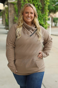 Classic Zoey ZipCowl Sweatshirt - Mocha