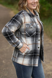 Norah Plaid Shacket - Black and Gold