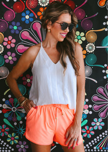 PREORDER-Solid Neon Coral Everyday Shorts