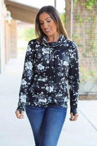 Soft Funnel Neck - Black Floral