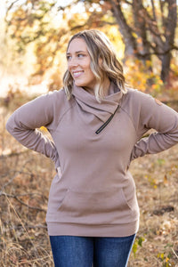 Classic Zoey ZipCowl Sweatshirt - Mocha