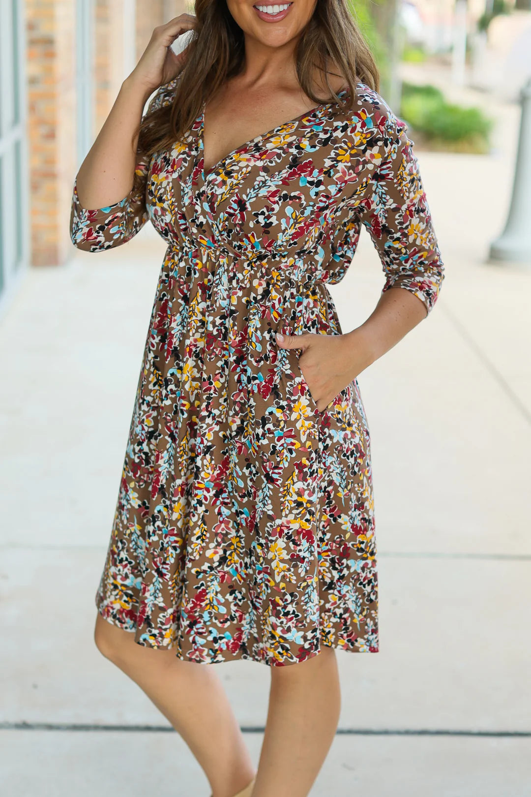 Taylor Dress in Mocha Floral