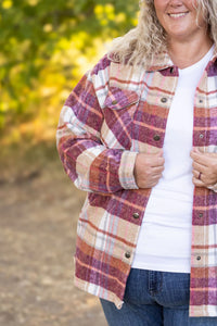 Norah Plaid Shacket - Sunset