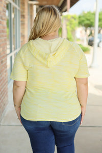 Short Sleeve ZipUp Hoodie - Yellow - FINAL SALE