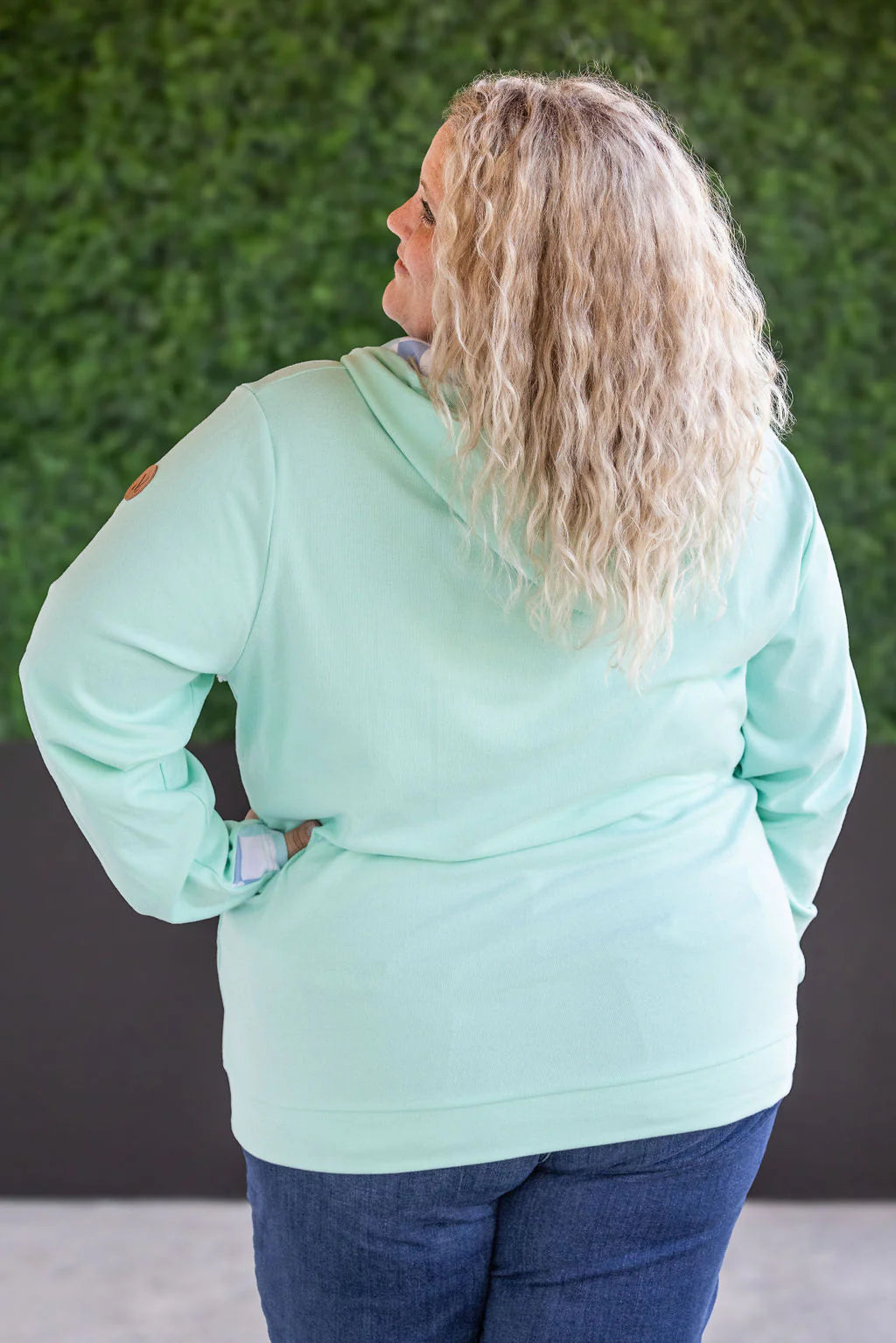 HalfZip Hoodie - Mint with Blue and Mint Checker MM EXCLUSIVE