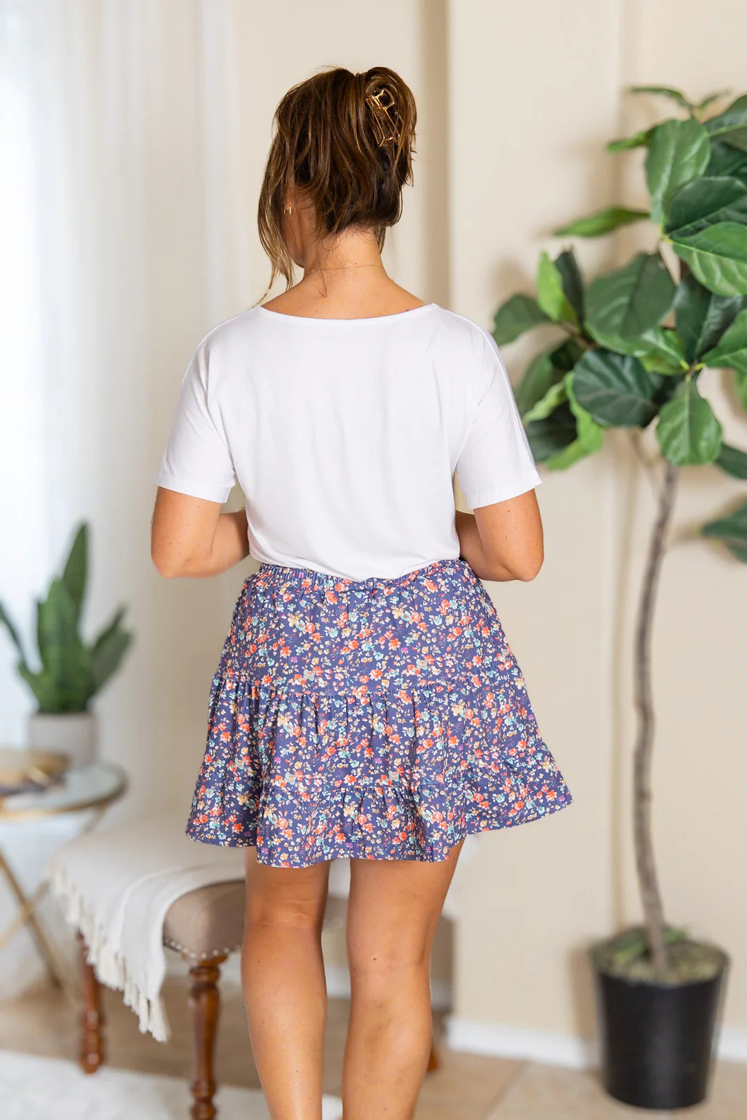 Shelby Skort - Periwinkle Micro Floral