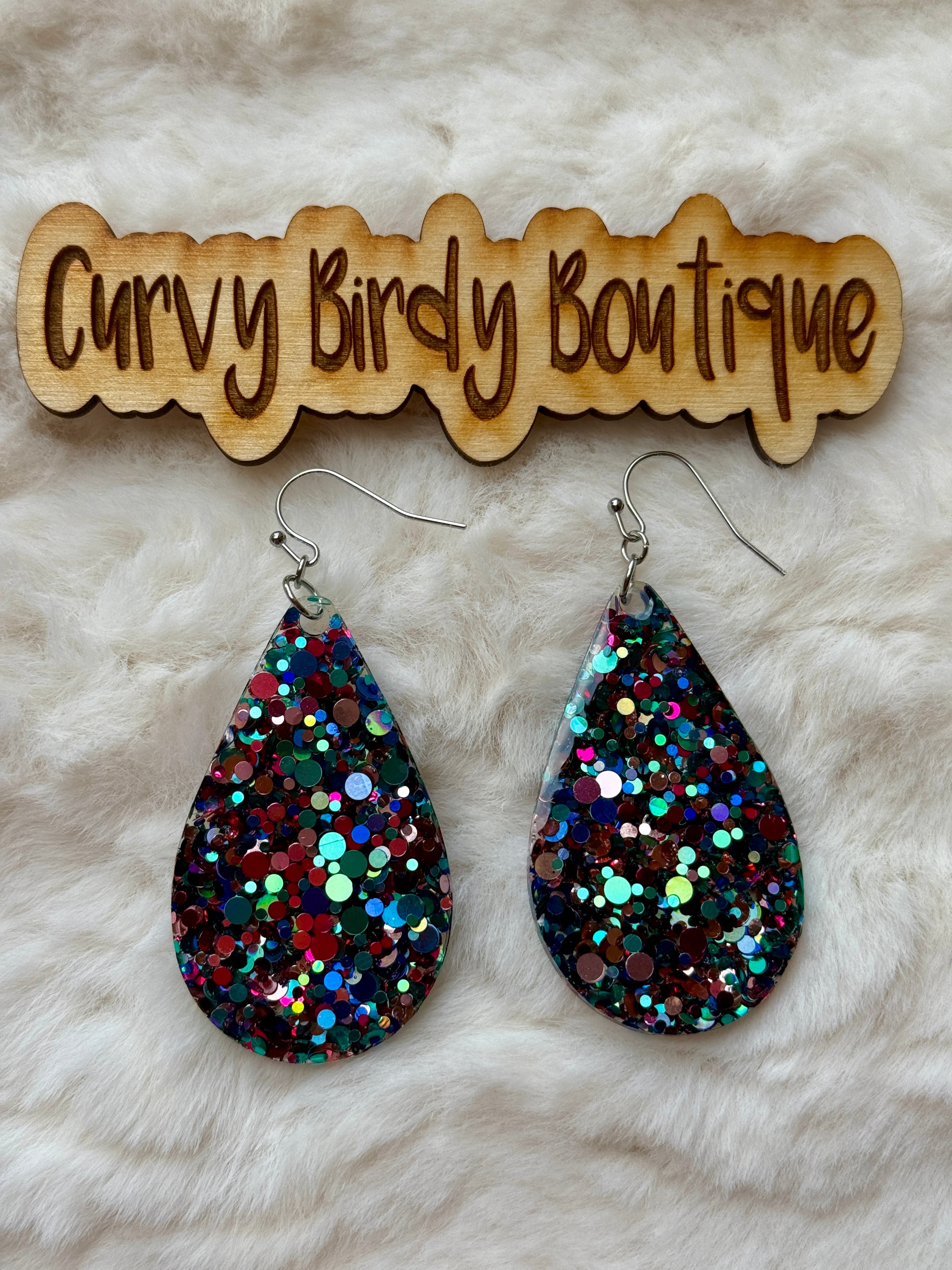 Sparkler Glitter Earrings in Mix - Hypoallergenic