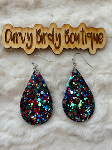 Sparkler Glitter Earrings in Mix - Hypoallergenic