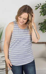 Tiffany Tank in Grey Stripe