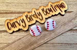 Baseball Stud Earrings - Hypoallergenic