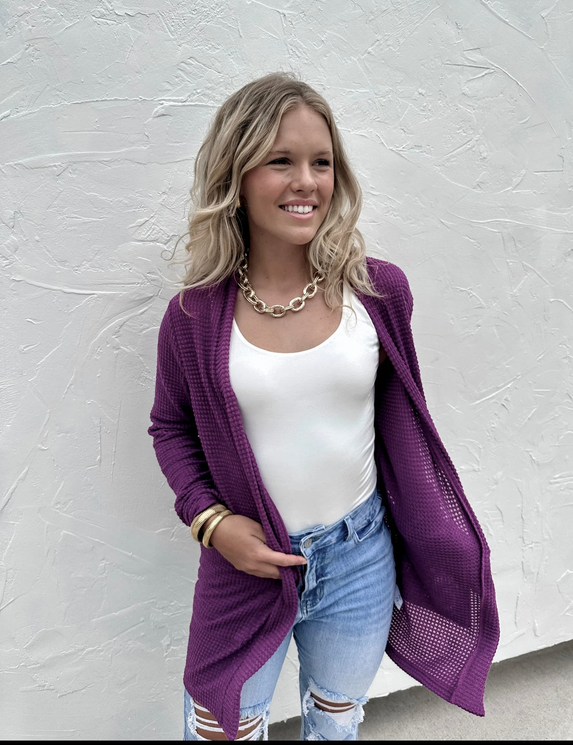 Lola Cardigan in Purple