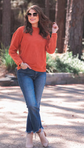 Andy Corded Vintage Pullover in Rust