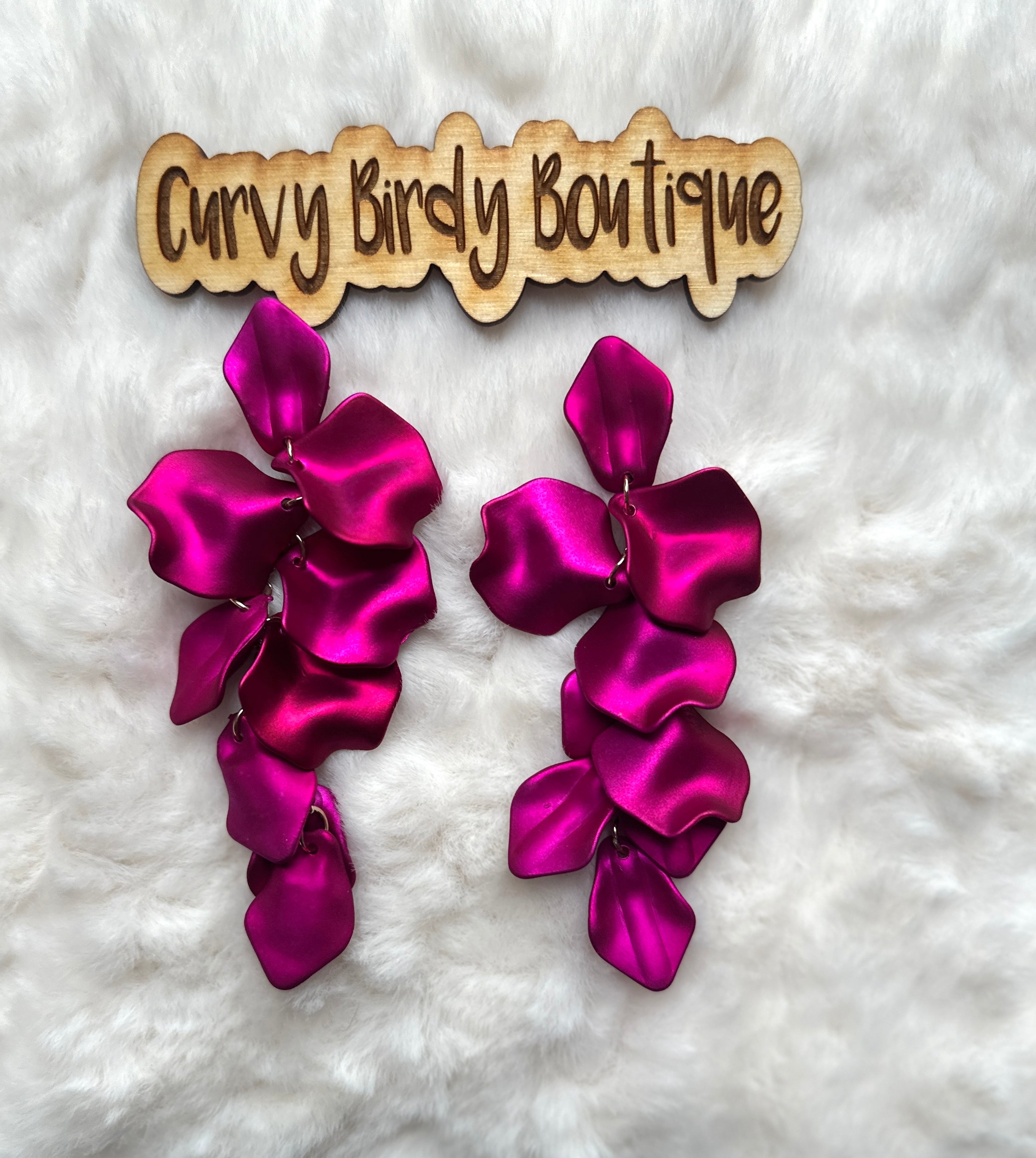 Fuchsia Petal Earrings