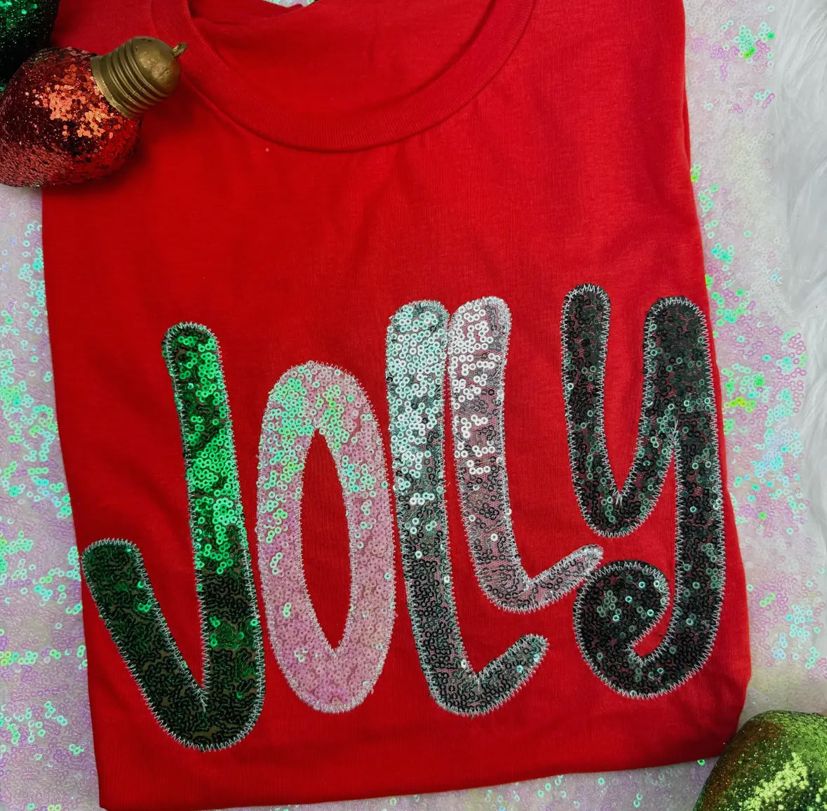 Sequin Jolly Tee