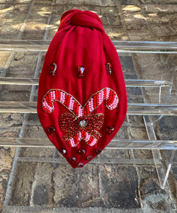 Candy Cane Beaded Headband