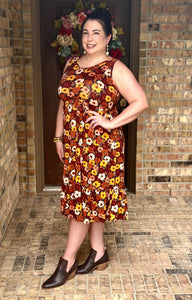 Bailey Dress - Brown Fall Floral