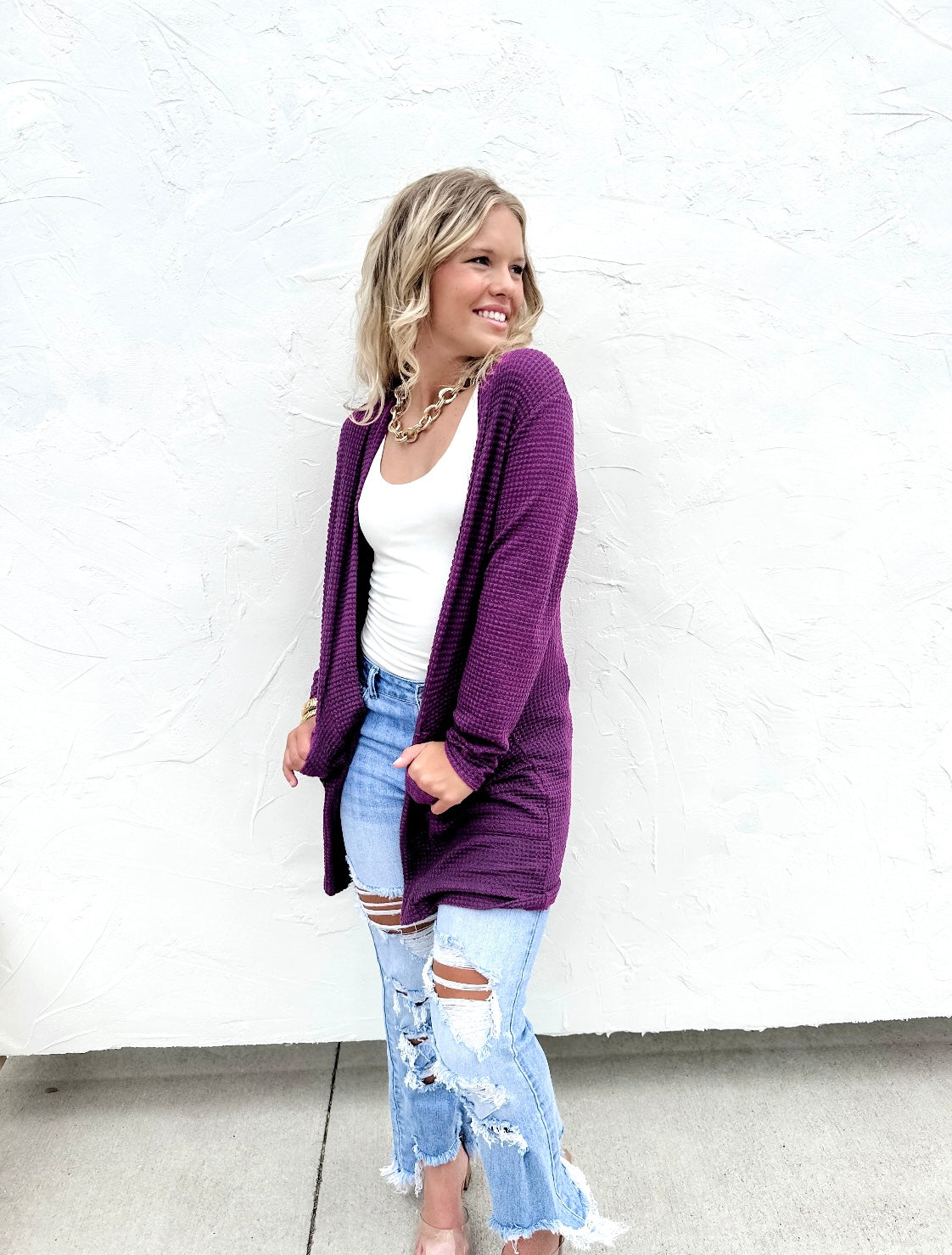 Lola Cardigan in Purple