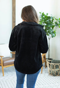 Fleece Shacket in Black