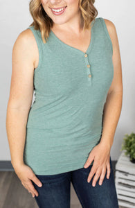 Addison Henley Tank - Heathered Sage