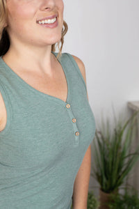 Addison Henley Tank - Heathered Sage