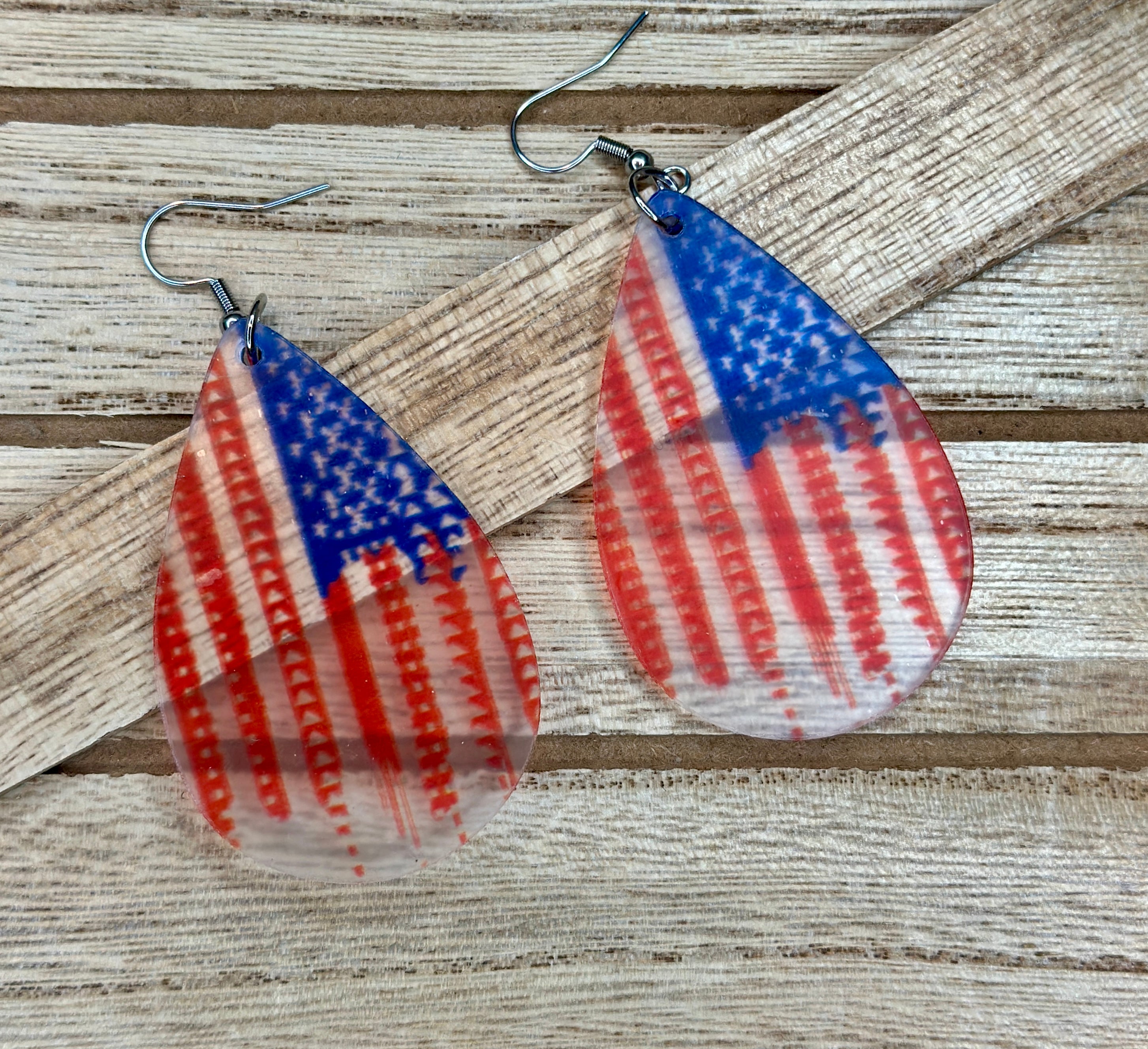 Flag Teardrop Earrings