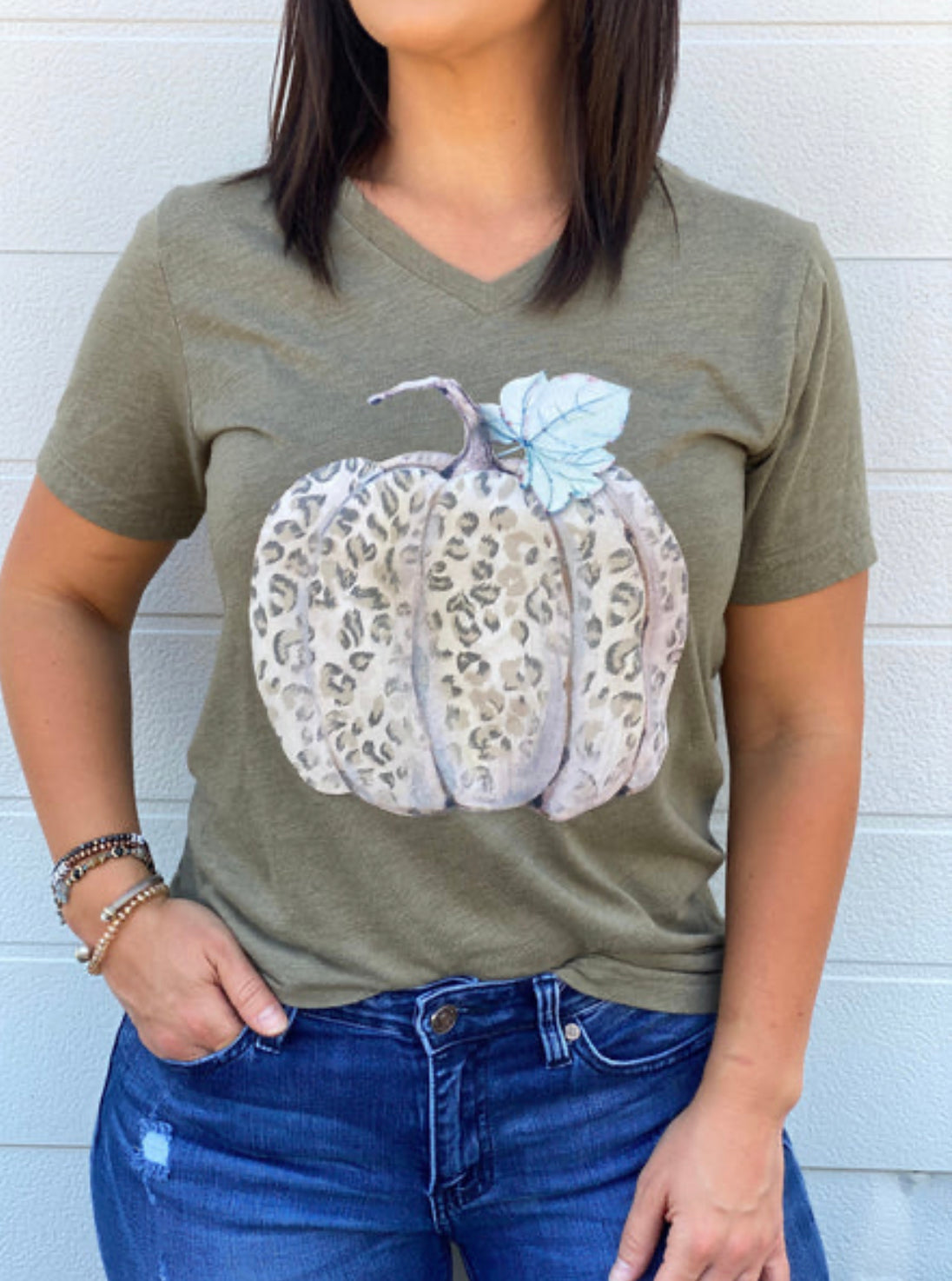 Wild Leopard V-neck Tee