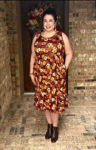 Bailey Dress - Brown Fall Floral