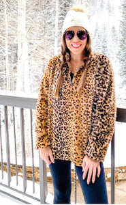 Leopard Faux Fur Pullover