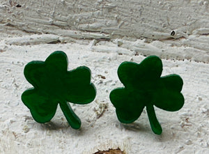 Shamrock Green Stud Earrings