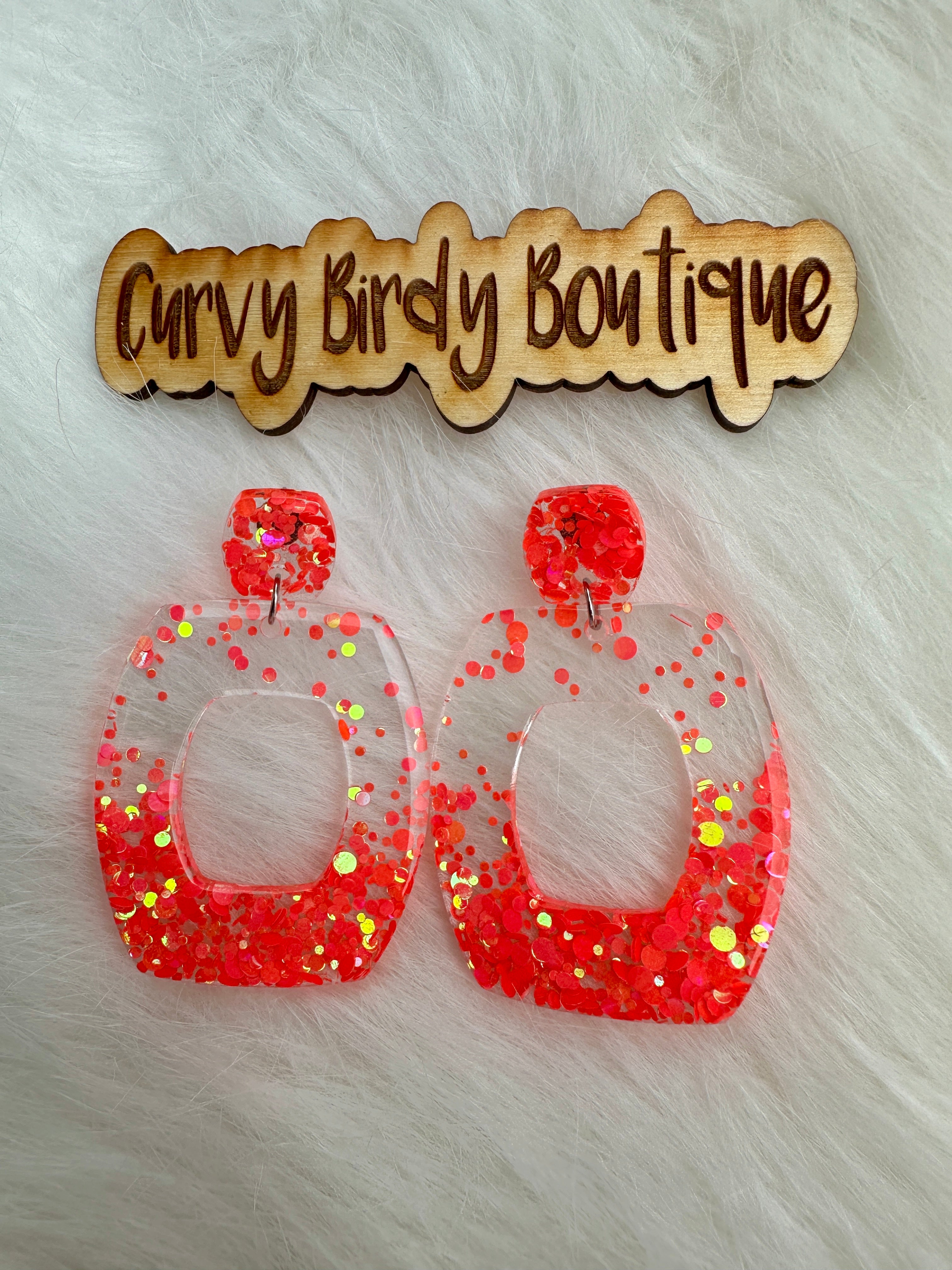 Fluorescent Glitter Earrings - Hypoallergenic