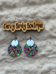 Mirror Confetti Earrings - Hypoallergenic