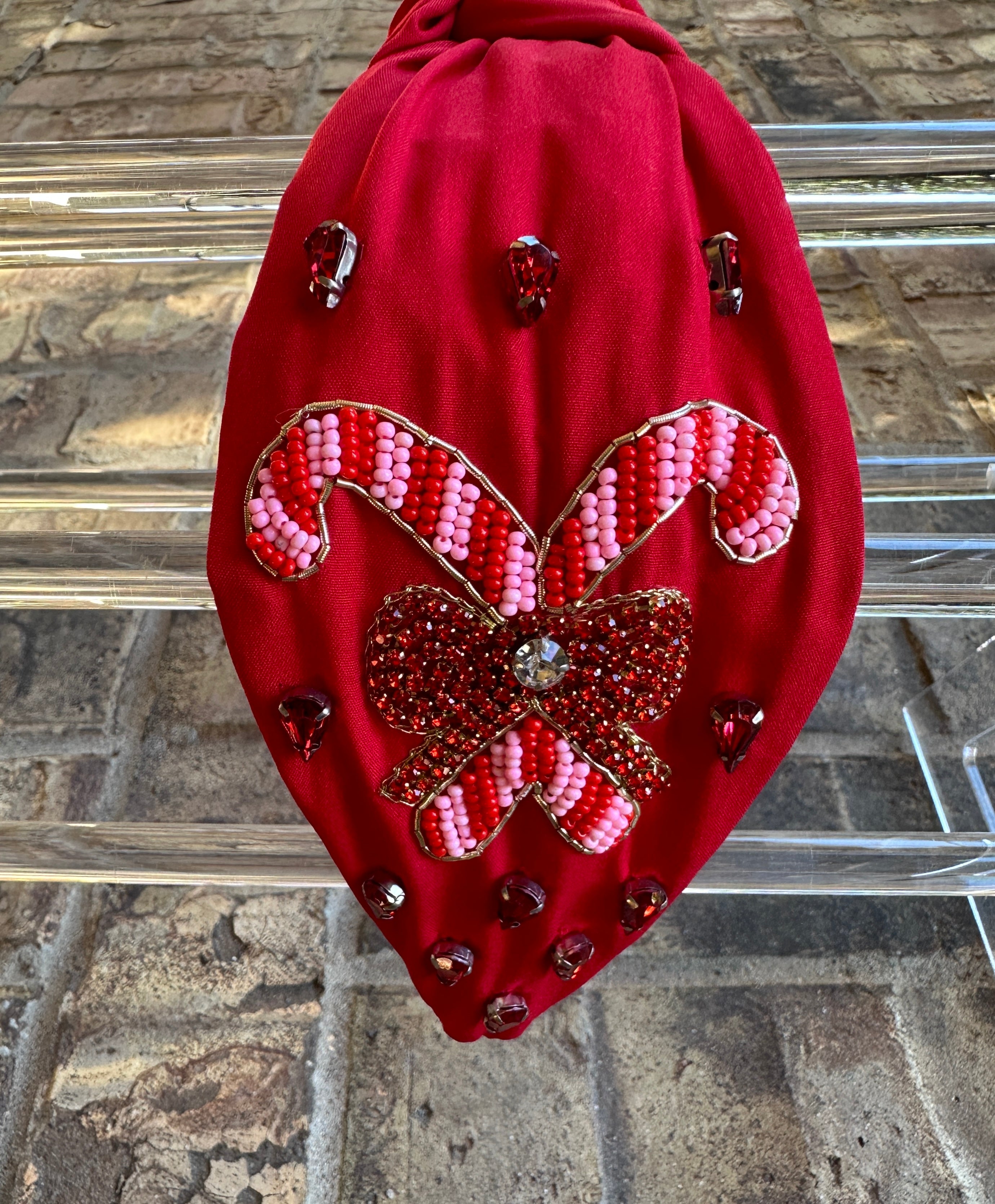 Candy Cane Beaded Headband