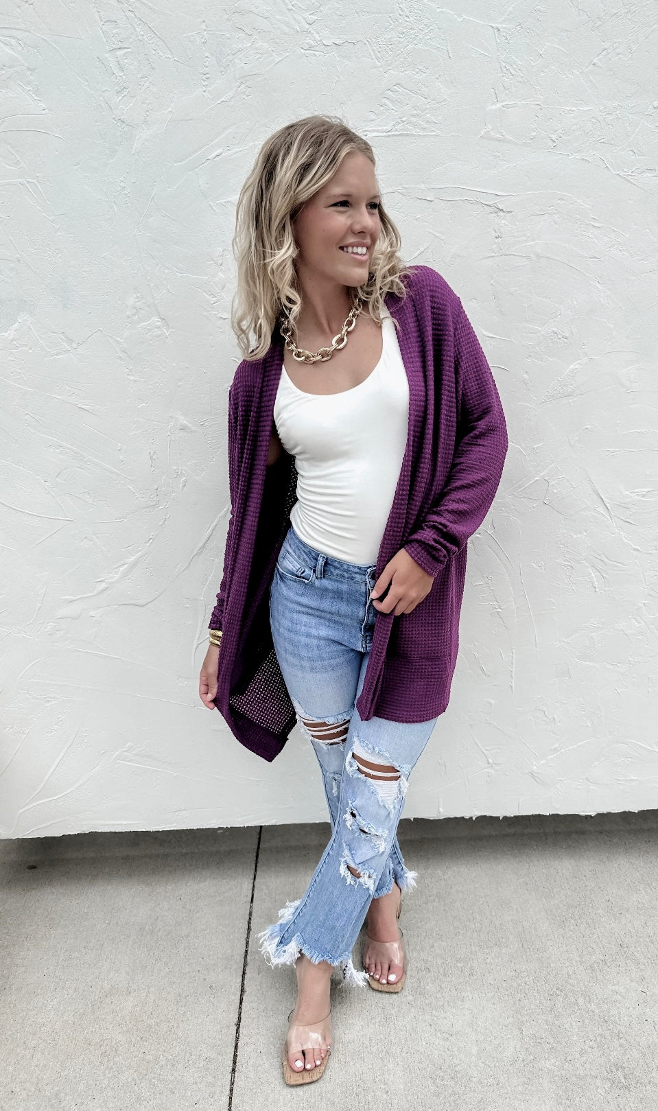 Lola Cardigan in Purple