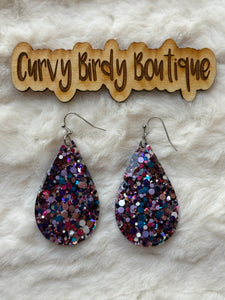 Sparkler Glitter Earrings in Multi - Hypoallergenic