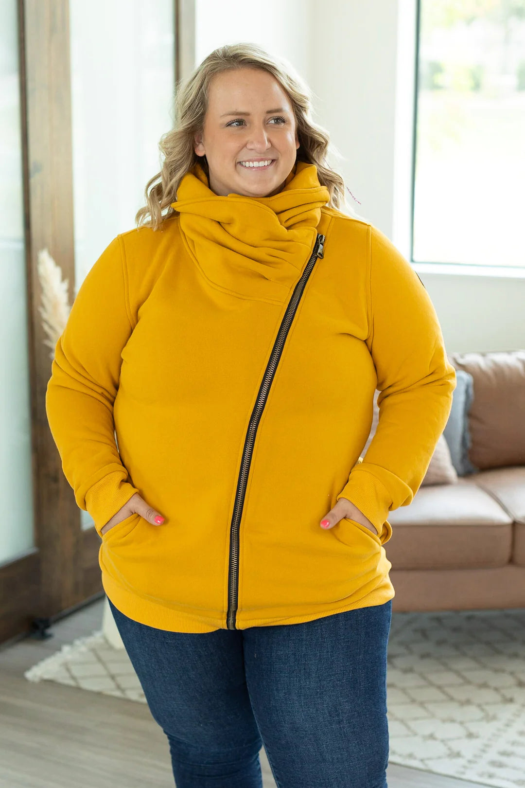 Quinn ZipUp Cowl - Mustard