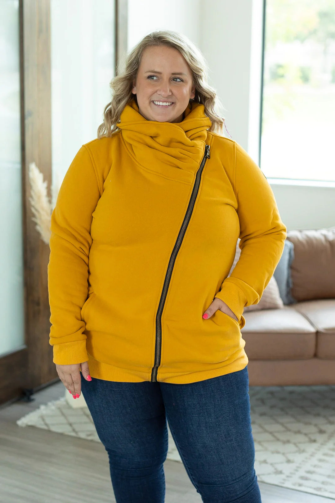 Quinn ZipUp Cowl - Mustard