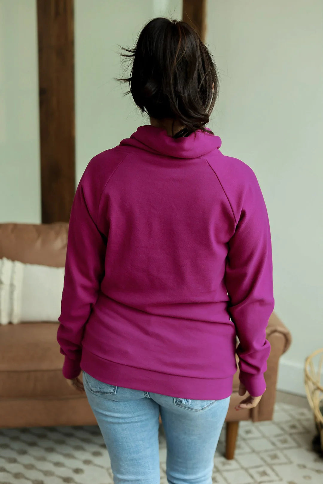 Classic Zoey ZipCowl Sweatshirt - Magenta