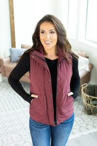 Remy Zip Up Vest - Heathered Burgundy