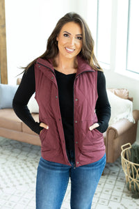 Remy Zip Up Vest - Heathered Burgundy